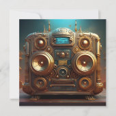 Steampunk Boom Box Radio Einladung (Vorderseite)