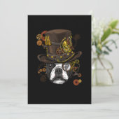 Steampunk Boston Terrier Hundeshirt Steampunk Love Ankündigung (Stehend Vorderseite)
