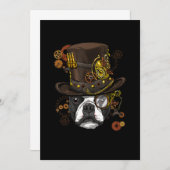 Steampunk Boston Terrier Hundeshirt Steampunk Love Ankündigung (Vorne/Hinten)