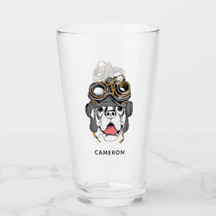 Steampunk Boxer addieren Ihren Namen Glas