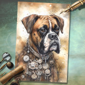 Steampunk Boxer Dog 1 Dekoupage Paper Seidenpapier