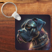 Steampunk Boxer Dog Schlüsselanhänger (Vorderseite)