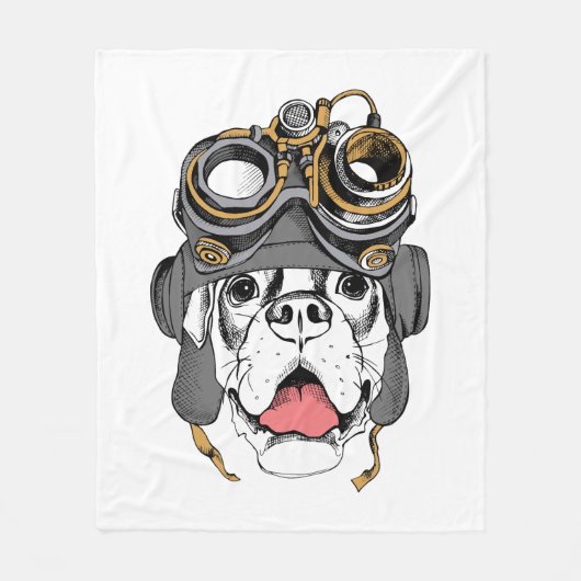 Steampunk Boxer Fleecedecke (Vorderseite)