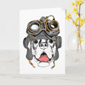 Steampunk Boxer Karte (Gelbe Blume)