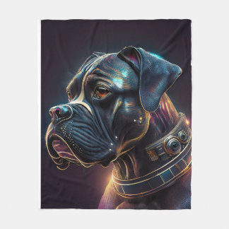 Steampunk-Boxerhund Fleecedecke