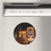 Steampunk Boy and Robot Dog Magnet (In Situ (Geschirrspüler))