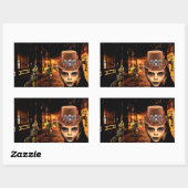 Steampunk Boy and Robot Dog Rechteckiger Aufkleber (Blatt)