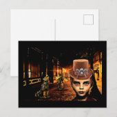 Steampunk Boy Robot Dog Zeitreise Original Scifi Postkarte (Vorne/Hinten)