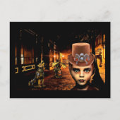 Steampunk Boy Robot Dog Zeitreise Original Scifi Postkarte (Vorderseite)