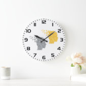 Steampunk Brain Power Cogwheel Heads Große Wanduhr (Zuhause)