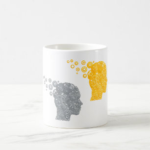 Steampunk-Brain-Power-Zahnrad-Köpfe Kaffeetasse