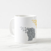 Steampunk-Brain-Power-Zahnrad-Köpfe Kaffeetasse (Vorderseite Links)