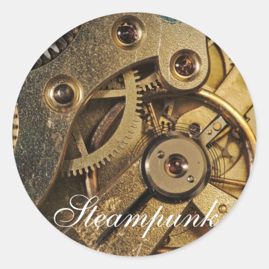 Steampunk: Brass gehört. Überwachungsmechanismus Runder Aufkleber (Vorderseite)