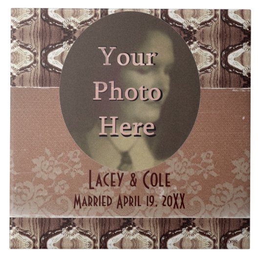 Steampunk Brass & Lace Fliese (Vorderseite)