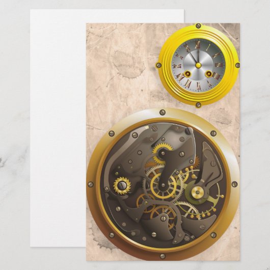 Steampunk Briefpapier (Vorne/Hinten)