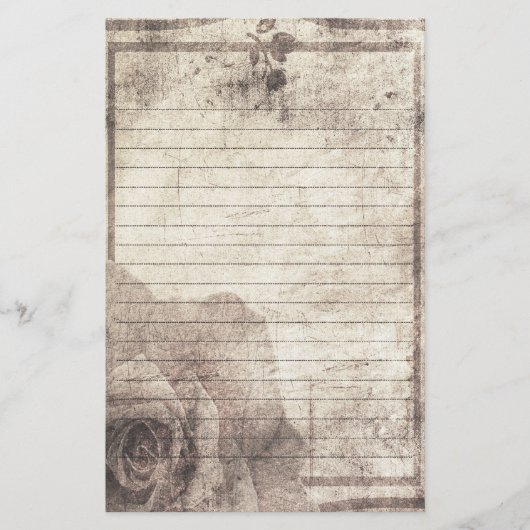 Steampunk Briefpapier - antike Rose (Vorderseite)