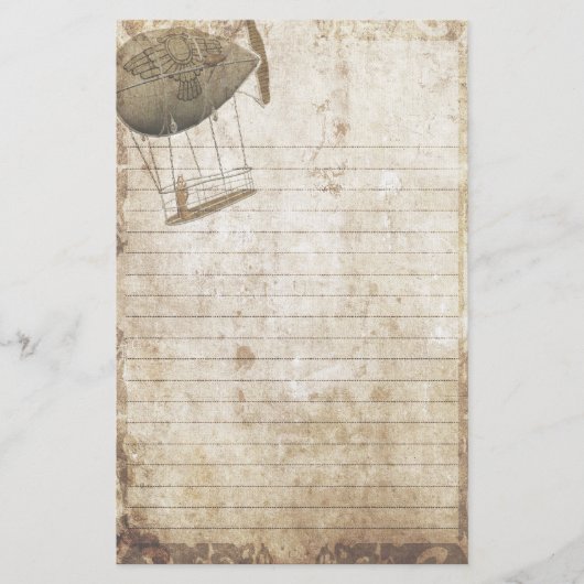 Steampunk Briefpapier - wo Gedanken Flug nehmen (Vorderseite)