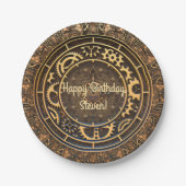 Steampunk Bronze Gears Filigree  Pappteller (Vorderseite)