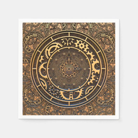 Steampunk Bronze Gears Filigree Serviette (Vorderseite)