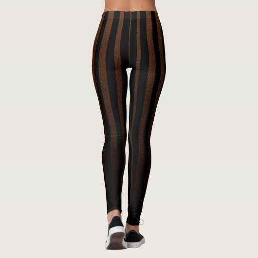 Steampunk Brown Black Stripes Leggings (Rückseite)
