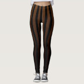 Steampunk Brown Black Stripes Leggings (Vorderseite)