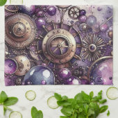 Steampunk Bubbles Küche Handtuch (Gefaltet)
