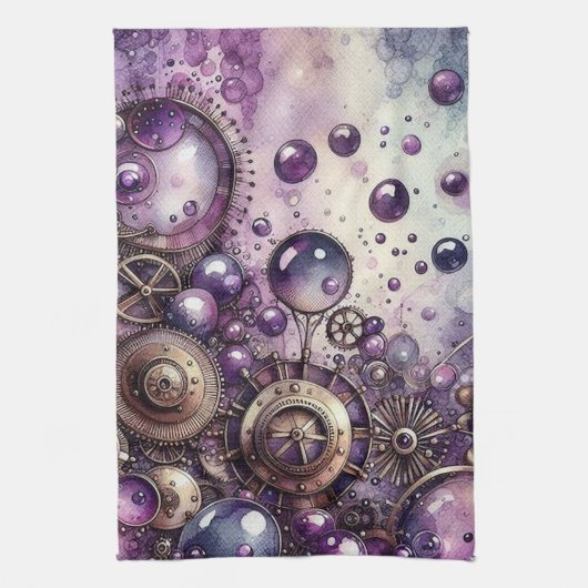 Steampunk Bubbles Küche Handtuch (Vertikal)