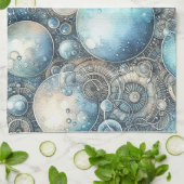 Steampunk Bubbles Küche Handtuch (Gefaltet)