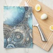 Steampunk Bubbles Küche Handtuch (Viertel Falte)