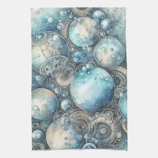 Steampunk Bubbles Küche Handtuch (Vertikal)