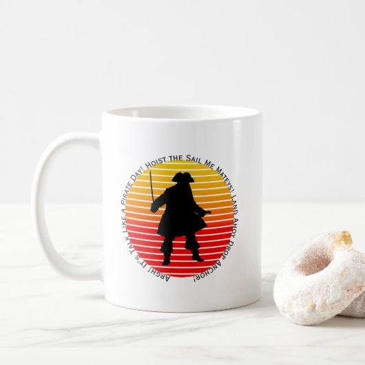 Steampunk Buccaneers sprechen wie ein Piratentag A Kaffeetasse (Mit Donut)