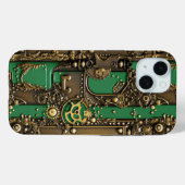 Steampunk-Buch-Industriegrün Case-Mate iPhone Hülle (Rückseite (Horizontal))