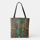 Steampunk-Buch-Industriegrün Tasche (Rückseite)