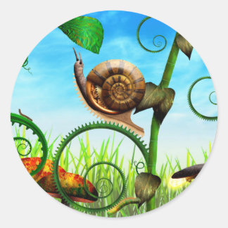 Steampunk - Bugs - Evolution braucht Zeit Runder Aufkleber
