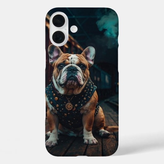 Steampunk Bulldog Stationmaster Portrait Case-Mate iPhone Hülle (Rückseite)
