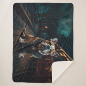 Steampunk Bulldog Stationmaster Portrait Sherpadecke (Vorderseite)