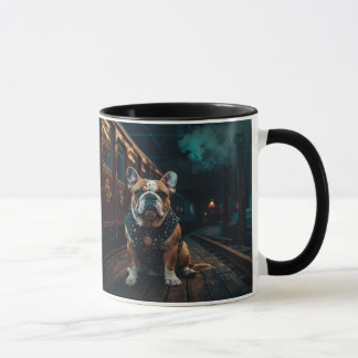 Steampunk Bulldog Stationmaster Portrait Tasse