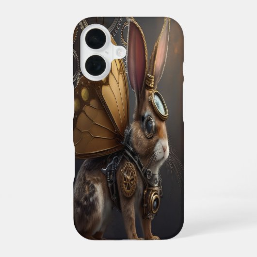 Steampunk Bunny iPhone 16 Hülle (Rückseite)