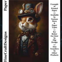 Steampunk Bunny Rabbit Portrait CR6 Craft Papier
