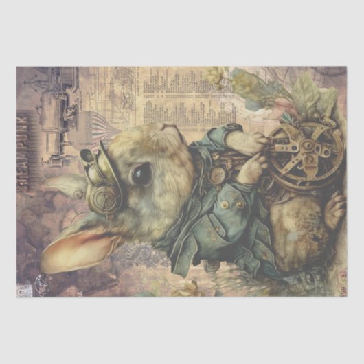 Steampunk Bunny Rabbit Seidenpapier (Vorderseite)