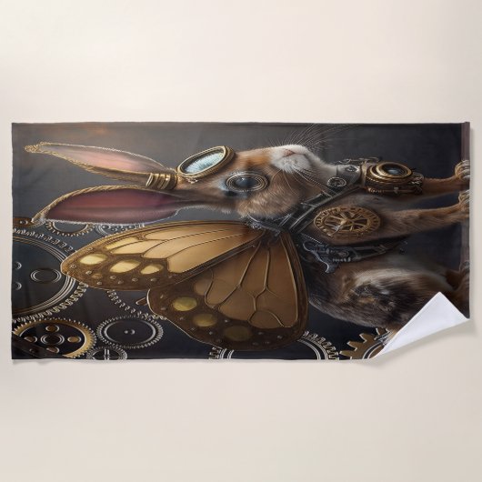 Steampunk Bunny Strandtuch (Vorderseite)