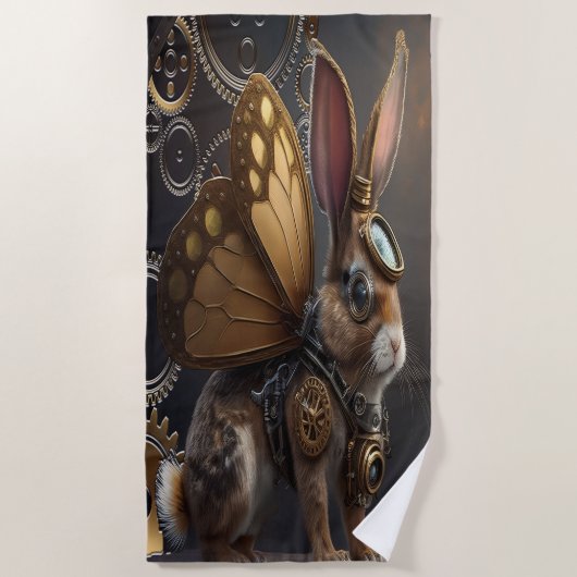 Steampunk Bunny Strandtuch (Vorderseite)