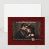 Steampunk Burgundy Valentine mit Zitat Postkarte (Vorne/Hinten)