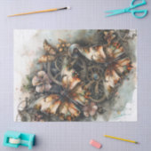 Steampunk Butterflies Florals und Gears Decoupage Seidenpapier (Basteln)