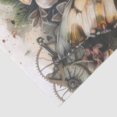 Steampunk Butterflies Florals und Gears Decoupage Seidenpapier (Detail)