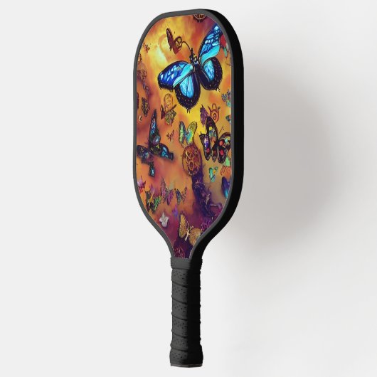 Steampunk Butterflies Pattern Pickleball Schläger (Links)