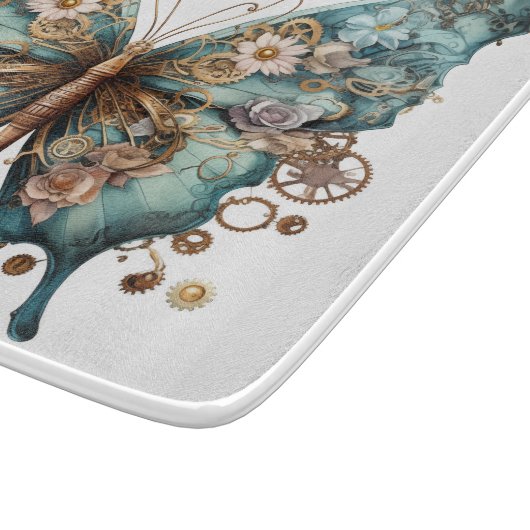 Steampunk Butterfly Cutting Board, Butterfly Schneidebrett (Ecke)