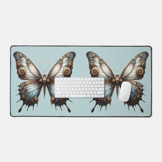 Steampunk Butterfly Desk Mat Schreibtischunterlage (Tastatur & Maus)