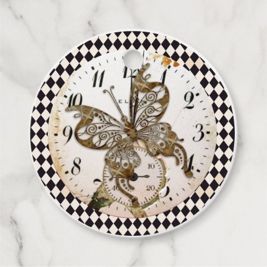 Steampunk Butterfly Geschenkanhänger (Vorderseite)
