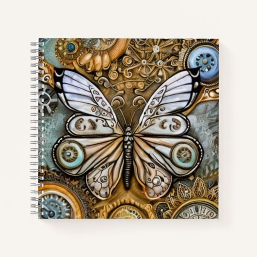 Steampunk Butterfly Notizblock (Vorderseite)